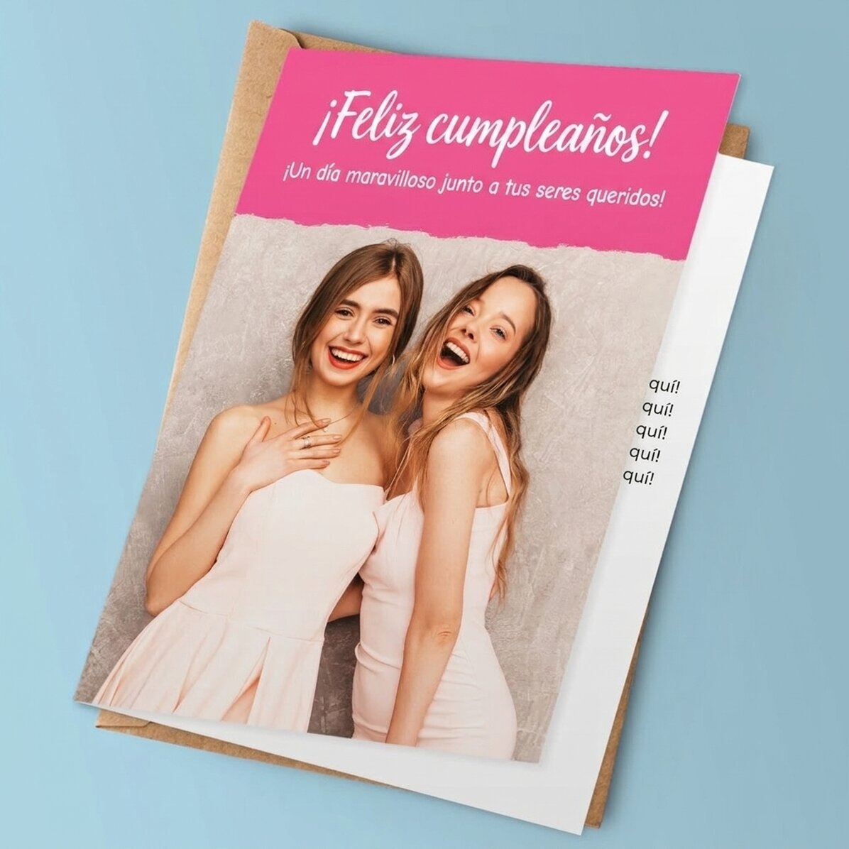 Tarjeta de felicitación personalizada con foto y texto