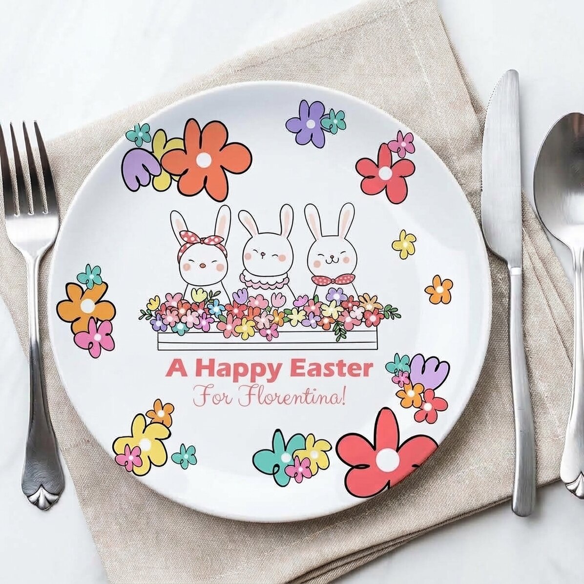 Plato personalizado con texto - Pascua