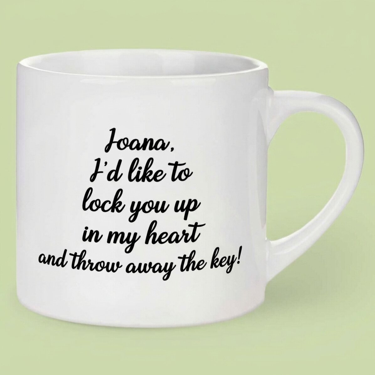 Taza de espresso personalizada con una foto y un texto