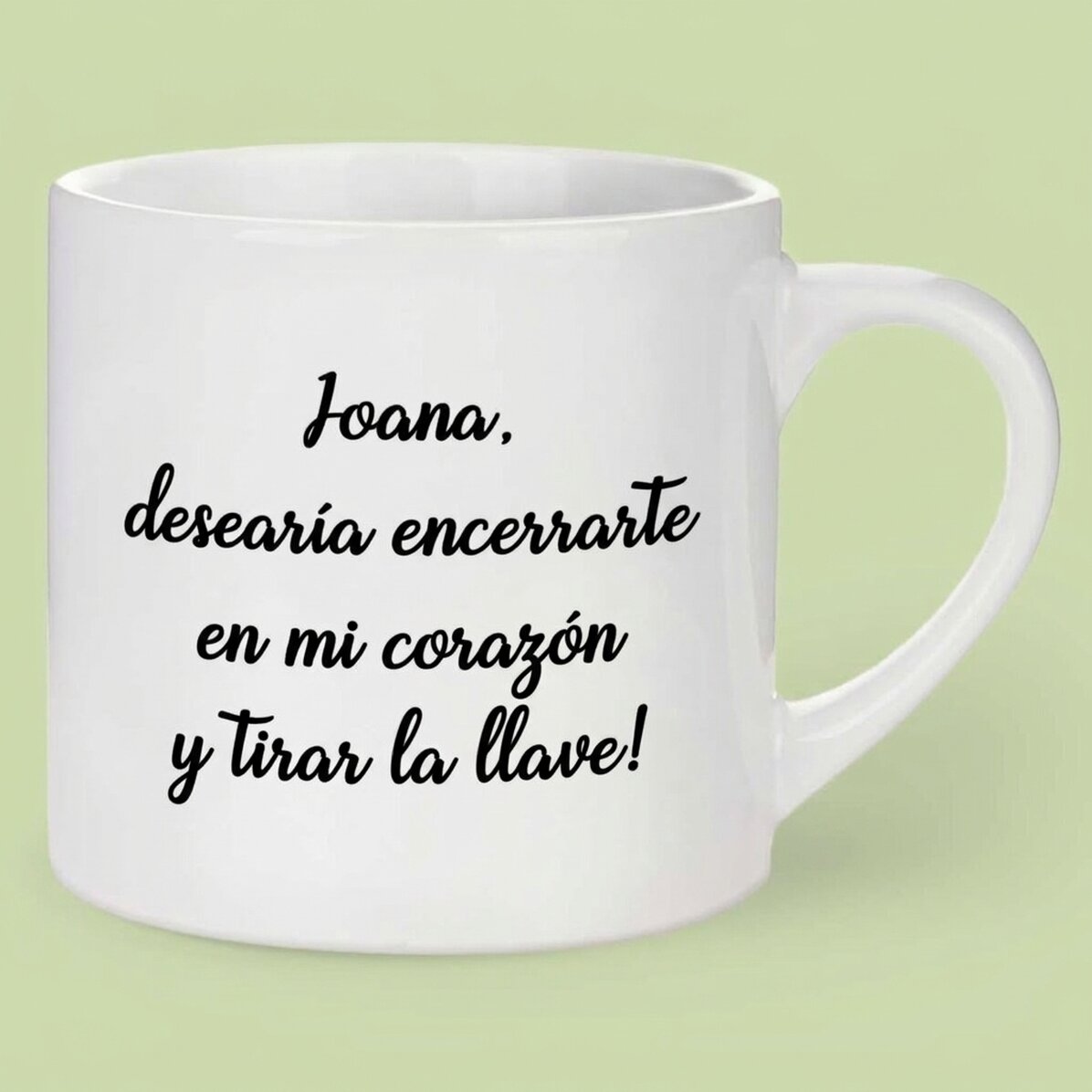 Taza de espresso personalizada con una foto y un texto