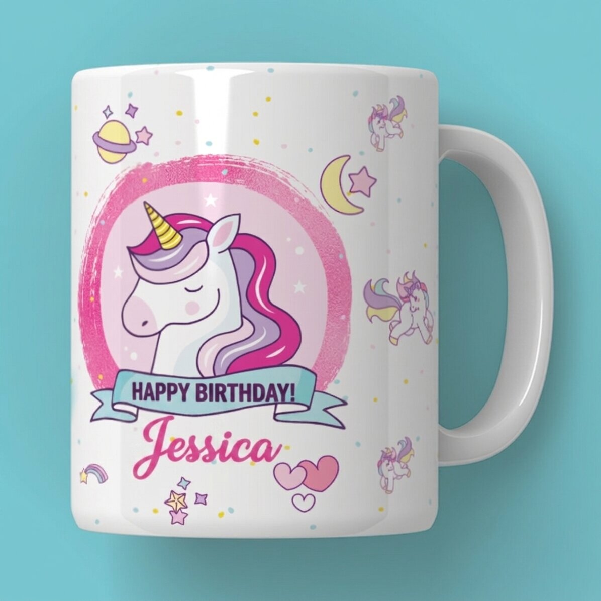 Taza personalizada con texto - Unicornios