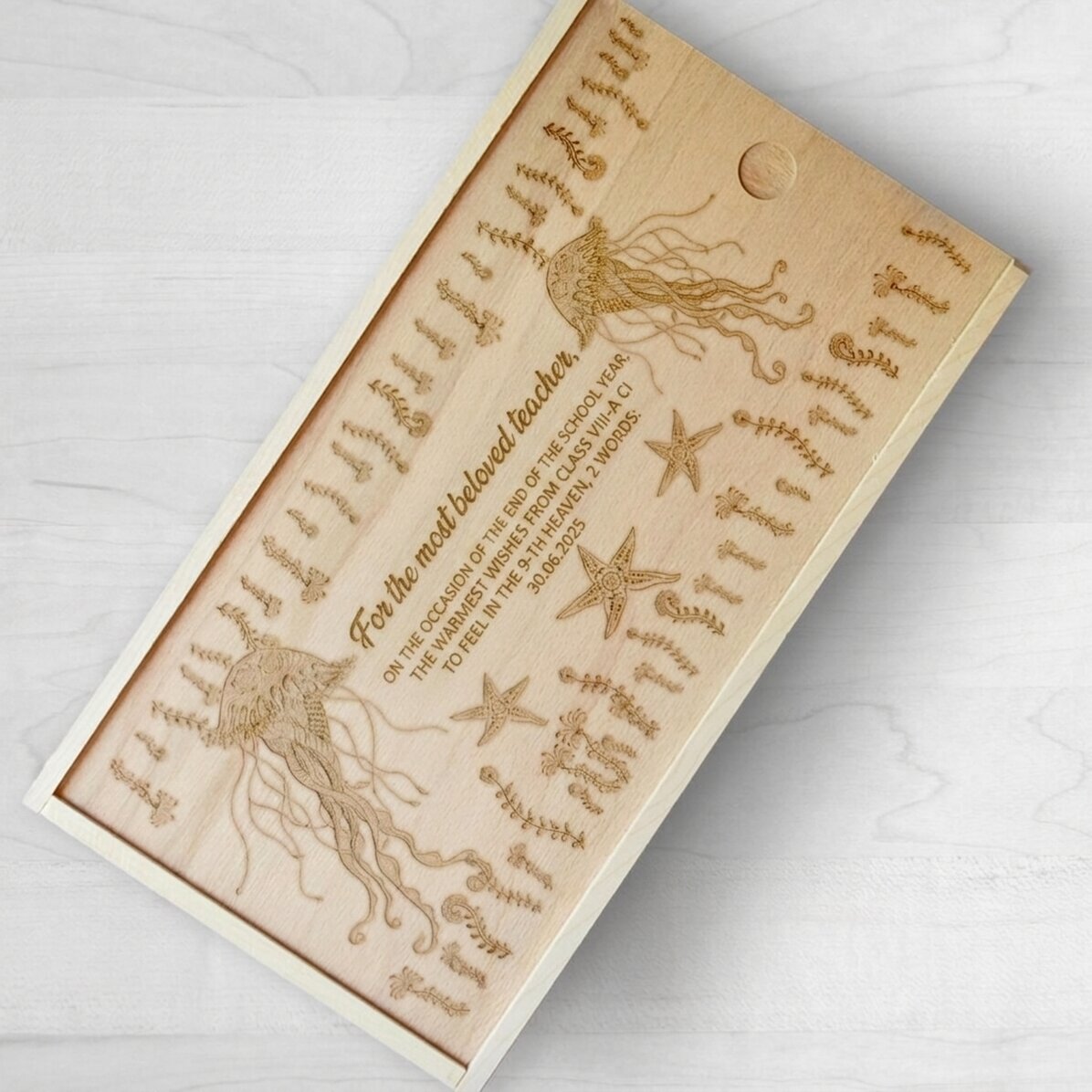 Caja de regalo personalizada de madera con mensaje - Best...