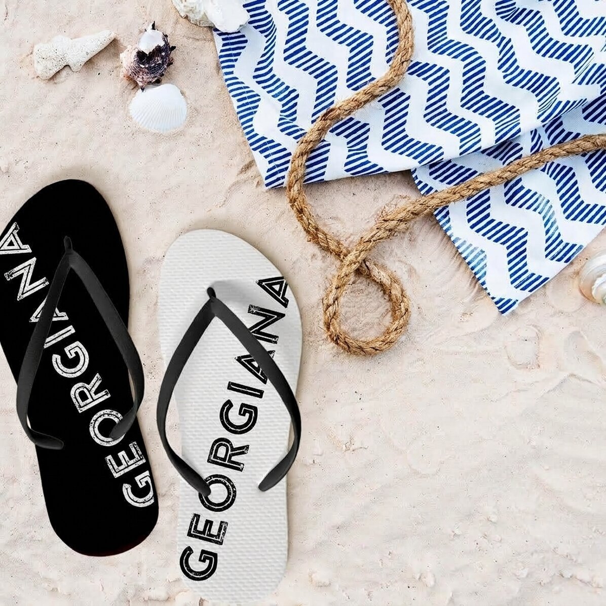 Chanclas personalizadas con texto