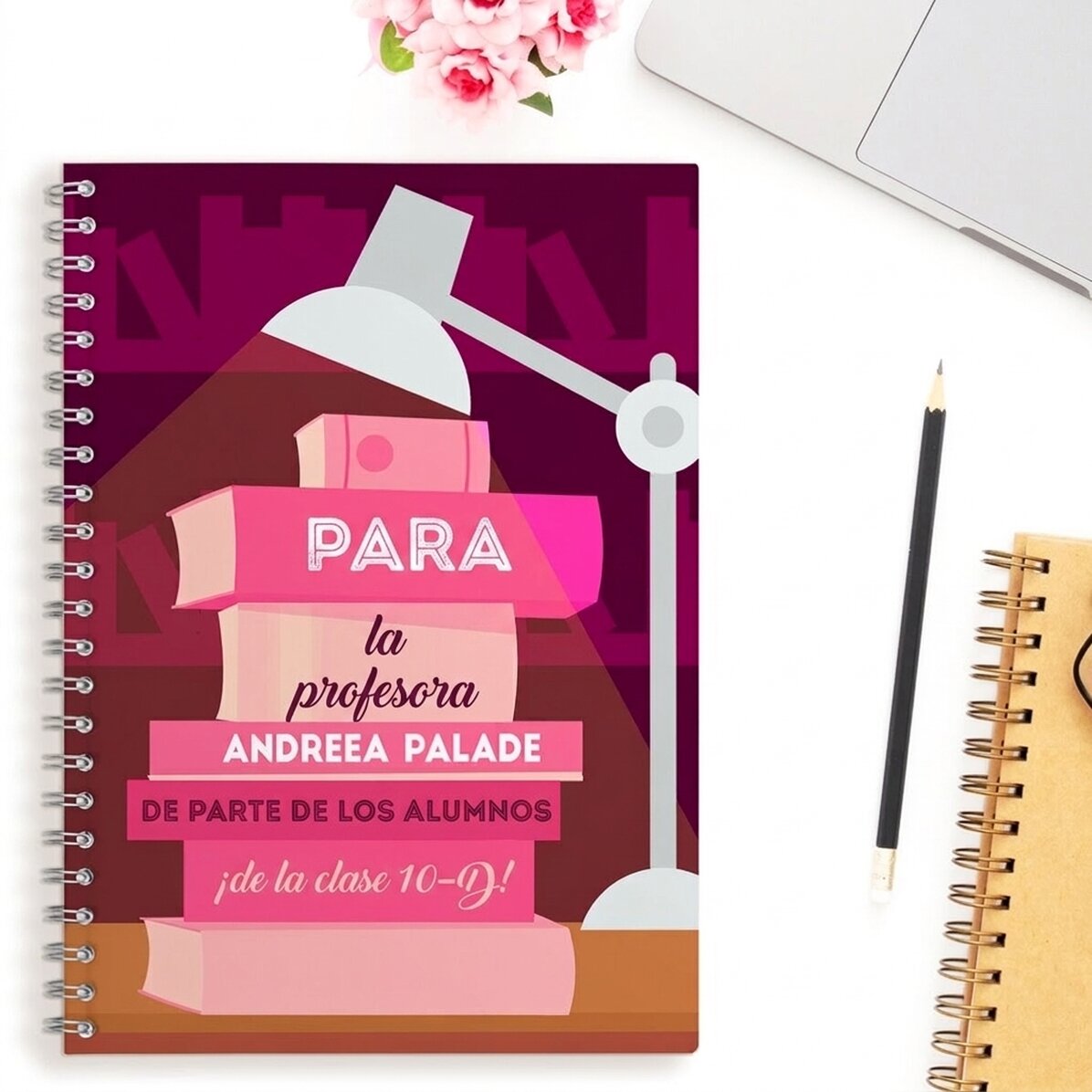 Cuaderno personalizado con 5 textos