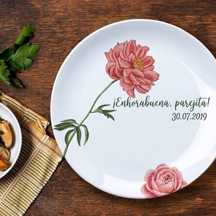 Plato personalizado con texto - Boda