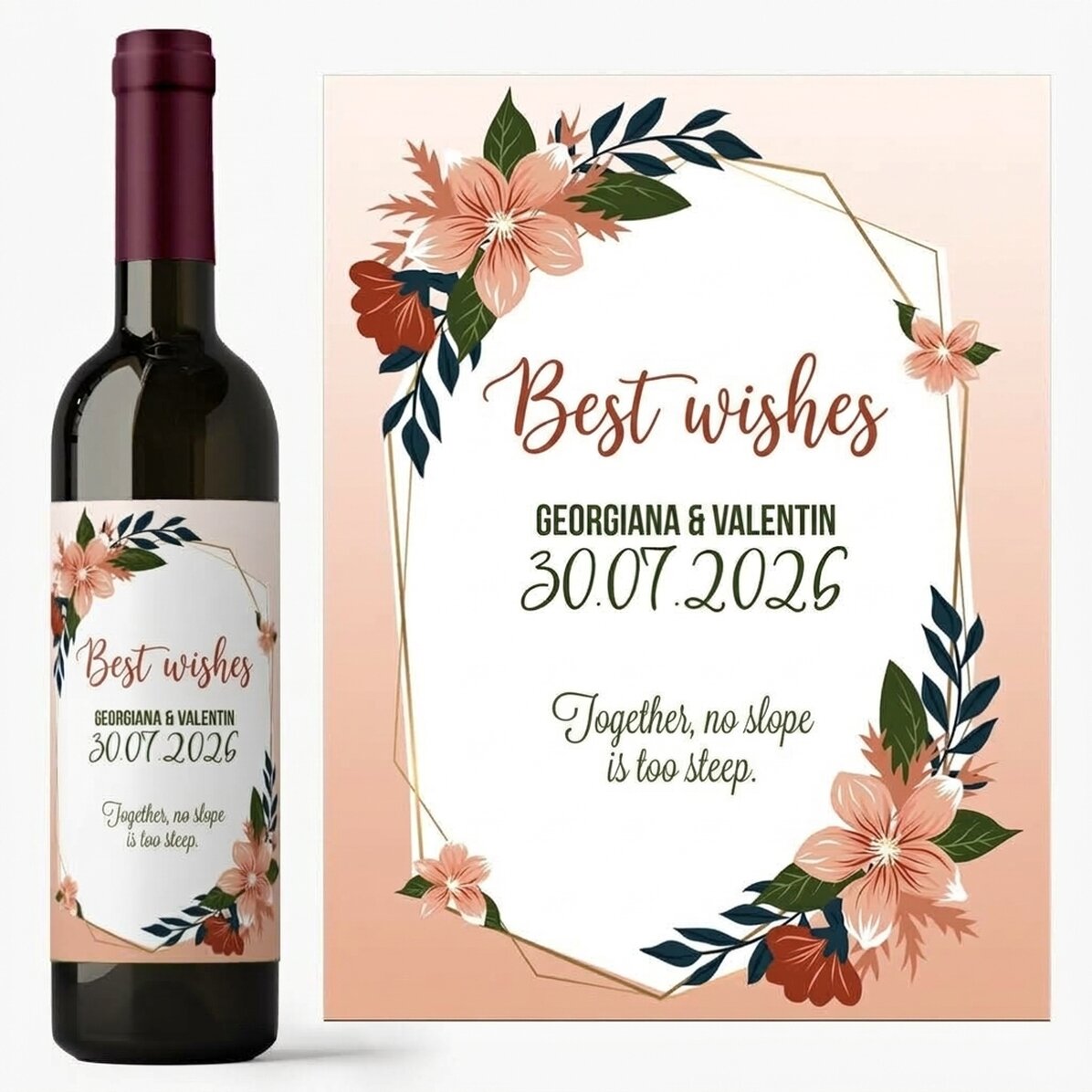 Vino personalizado con texto - Boda