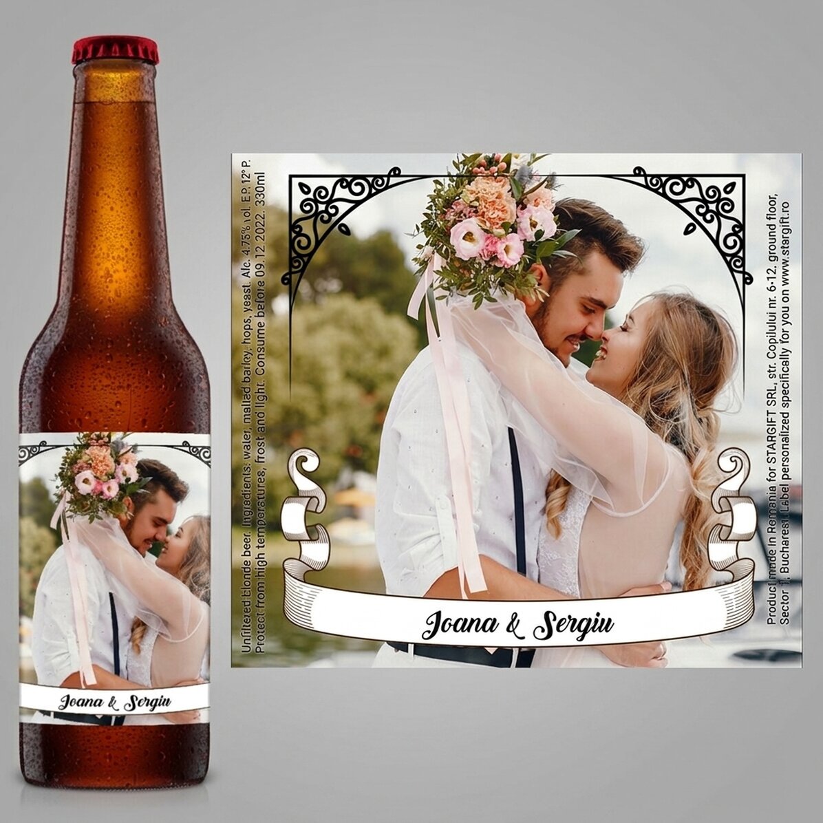 Cerveza personalizada con foto y texto