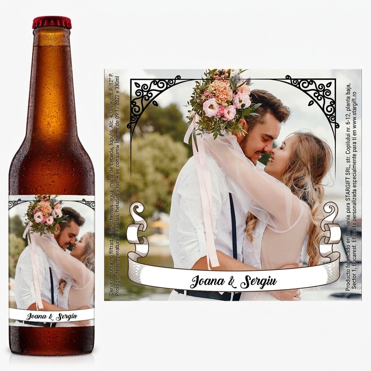 Cerveza personalizada con foto y texto