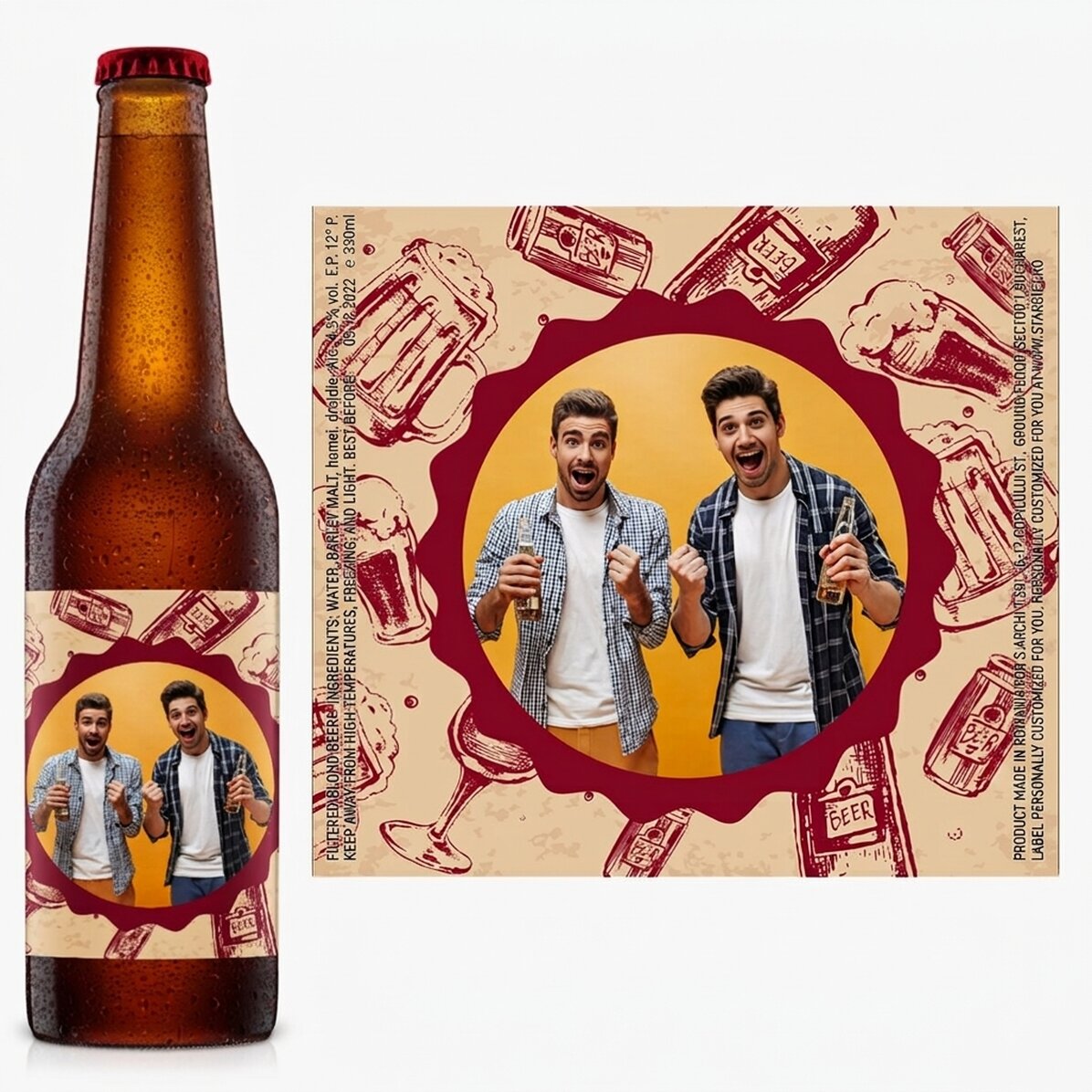 Cerveza personalizada con una foto