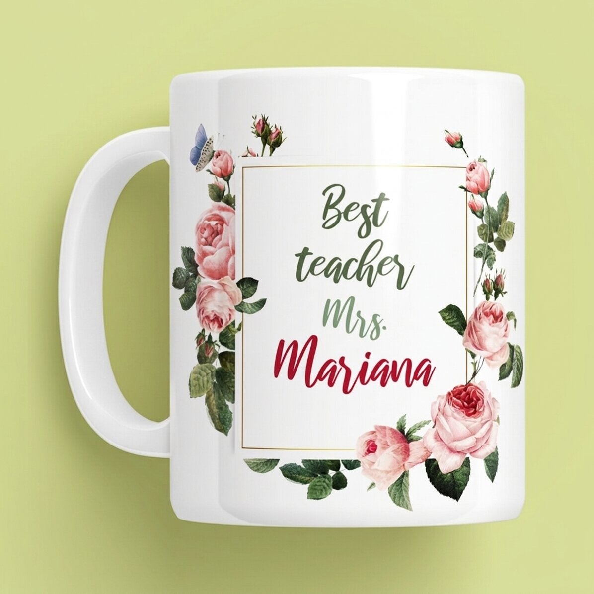 Taza personalizada con texto: «El mejor profesor»