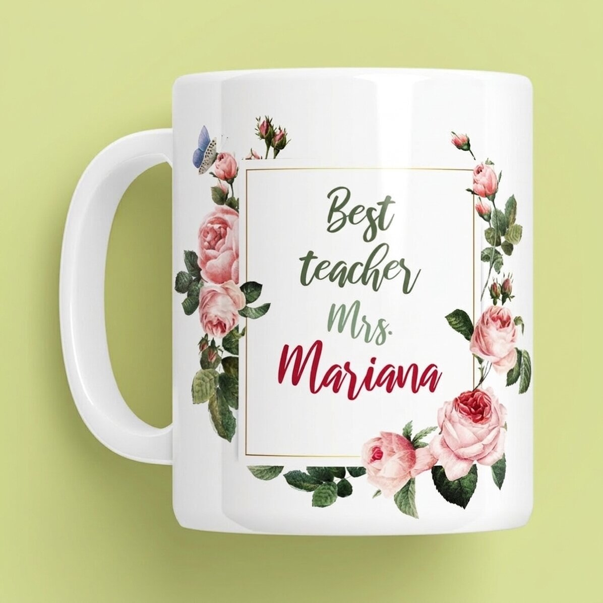 Taza personalizada con texto: «El mejor profesor»