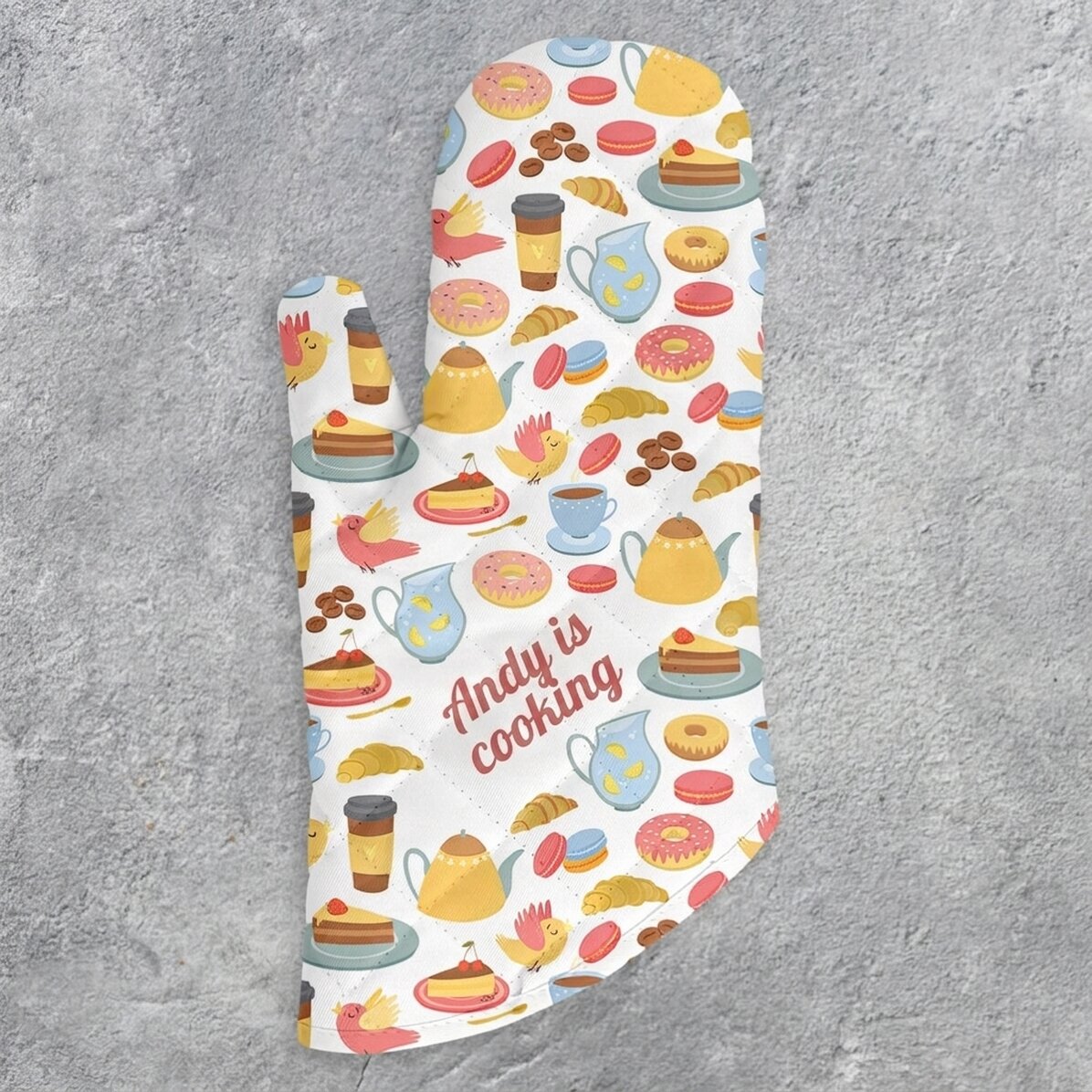 Manopla de cocina personalizada con texto - Modelo «cookies»
