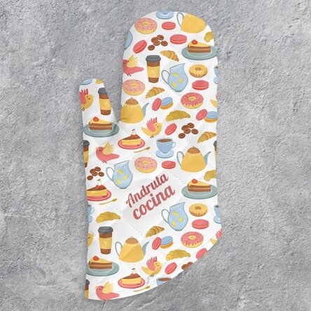 Manopla de cocina personalizada con texto - Modelo «cookies»