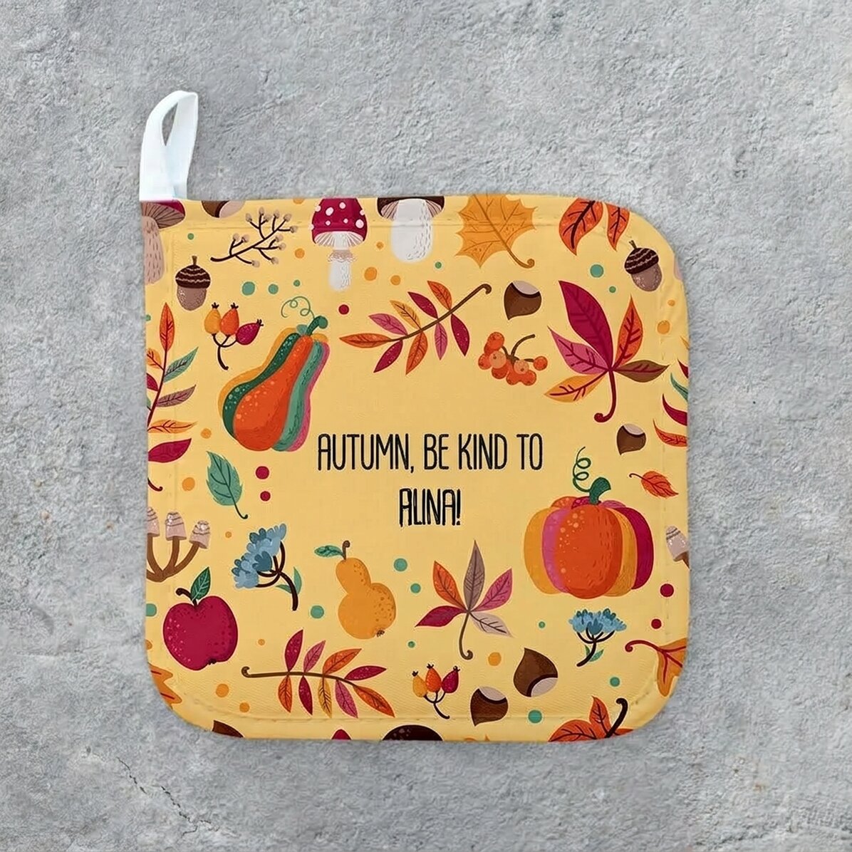 Salvamanteles personalizado con texto: «Buen otoño»