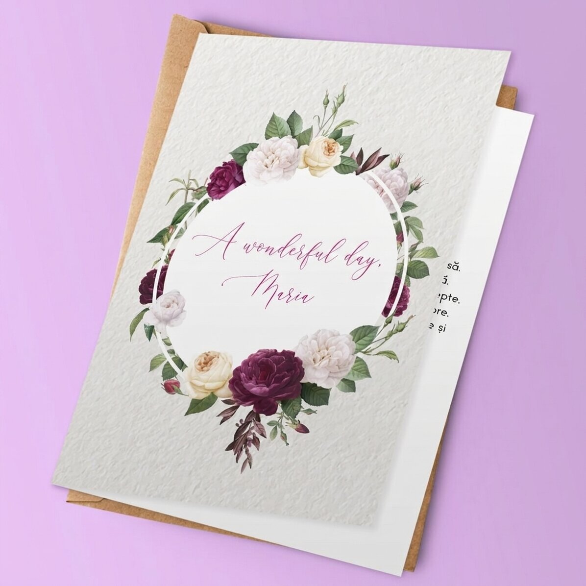 Tarjeta de felicitación personalizada - modelo de flores