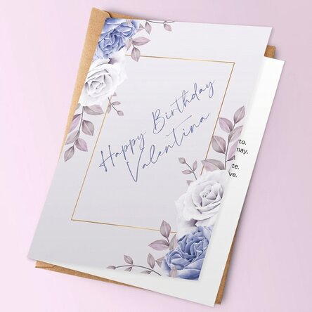 Tarjeta de felicitación personalizada - modelo de rosas