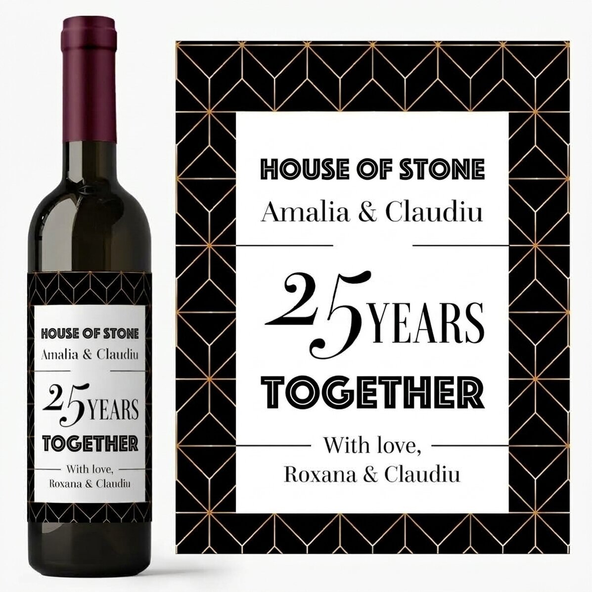 Vino personalizado con texto - Aniversario
