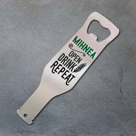 Abridor de cerveza personalizado - Drink Open Repeat