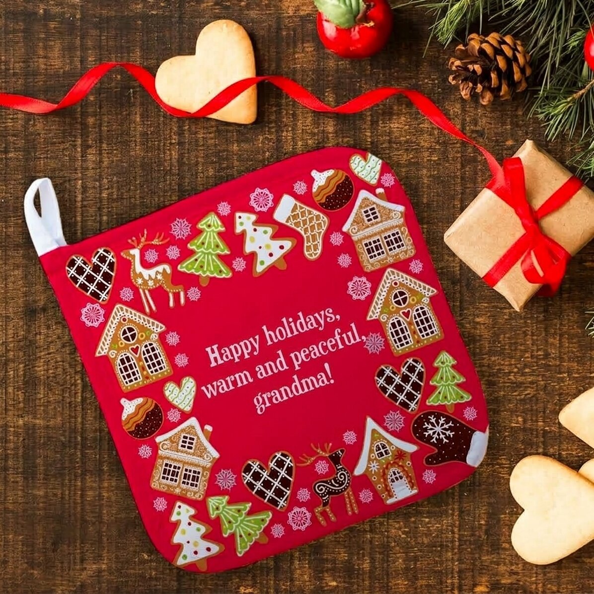 Base para ollas calientes personalizada con texto - Pan de jengibre