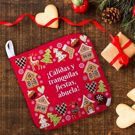 Base para ollas calientes personalizada con texto - Pan de jengibre