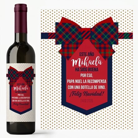 Vino personalizado con texto - Lazo