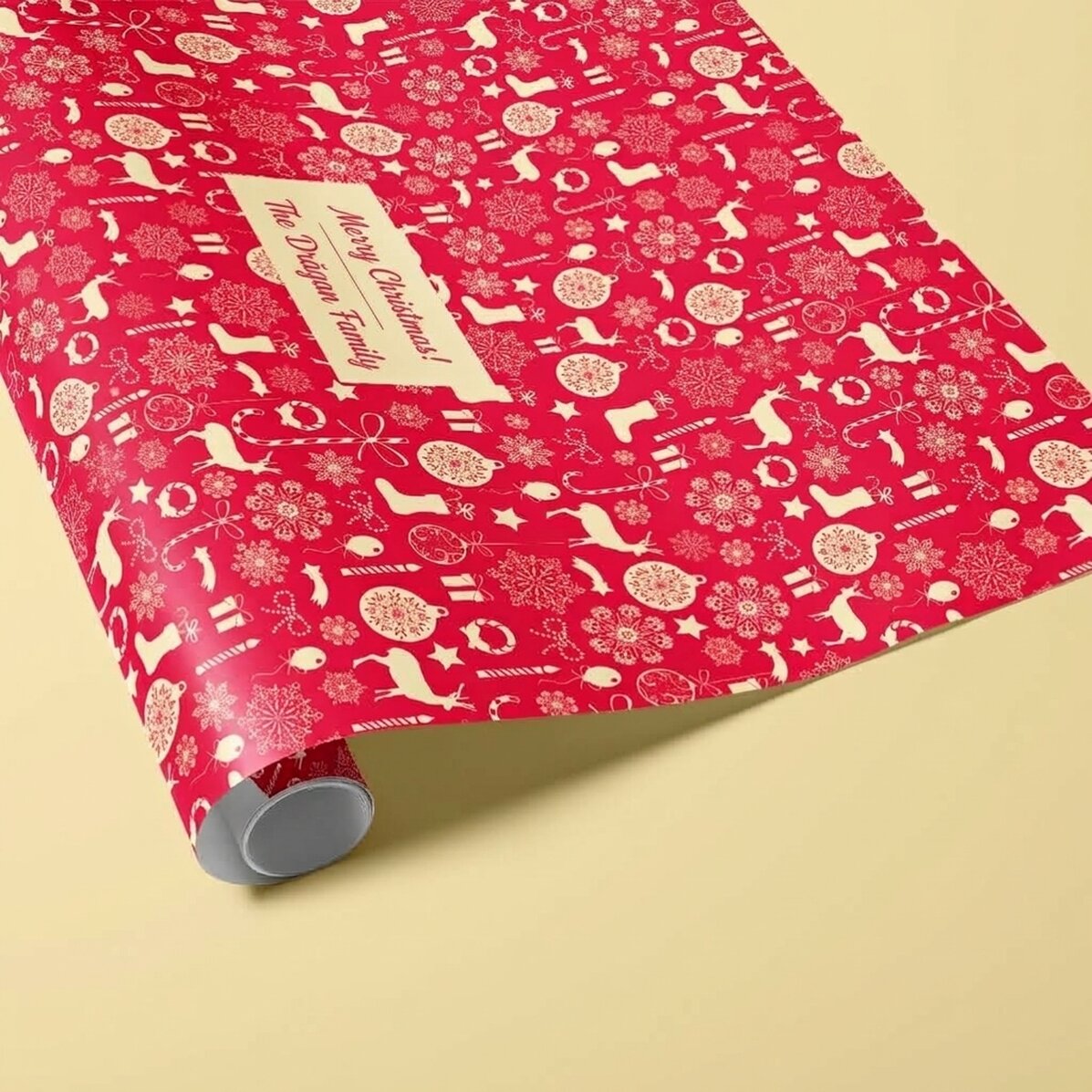 Papel de regalo personalizado con texto enmarcado - Reni