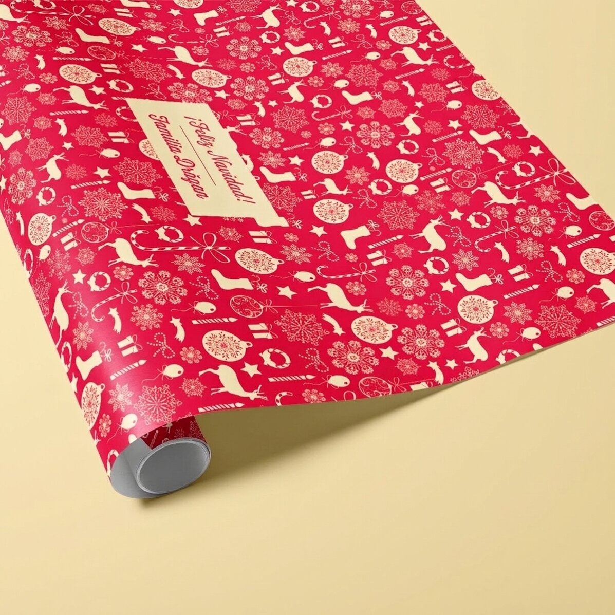 Papel de regalo personalizado con texto enmarcado - Reni