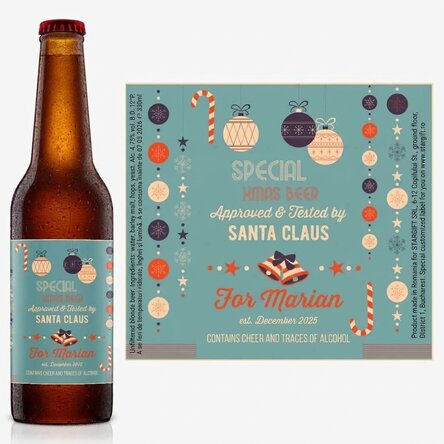 Cerveza personalizada con texto - Aprobada por Papá Noel