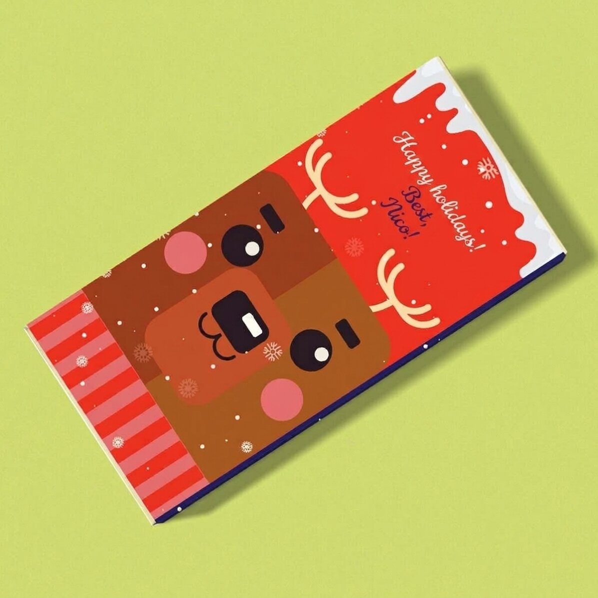 Chocolate personalizado con mensaje para Navidad: Rudolf