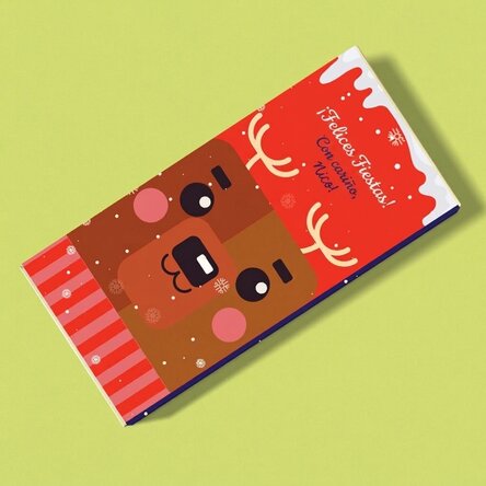 Chocolate personalizado con mensaje para Navidad: Rudolf