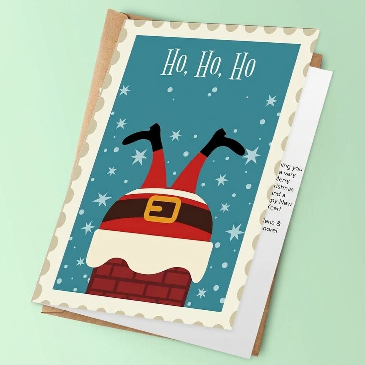 Tarjeta de felicitación personalizada - ¡Ho, ho, ho!