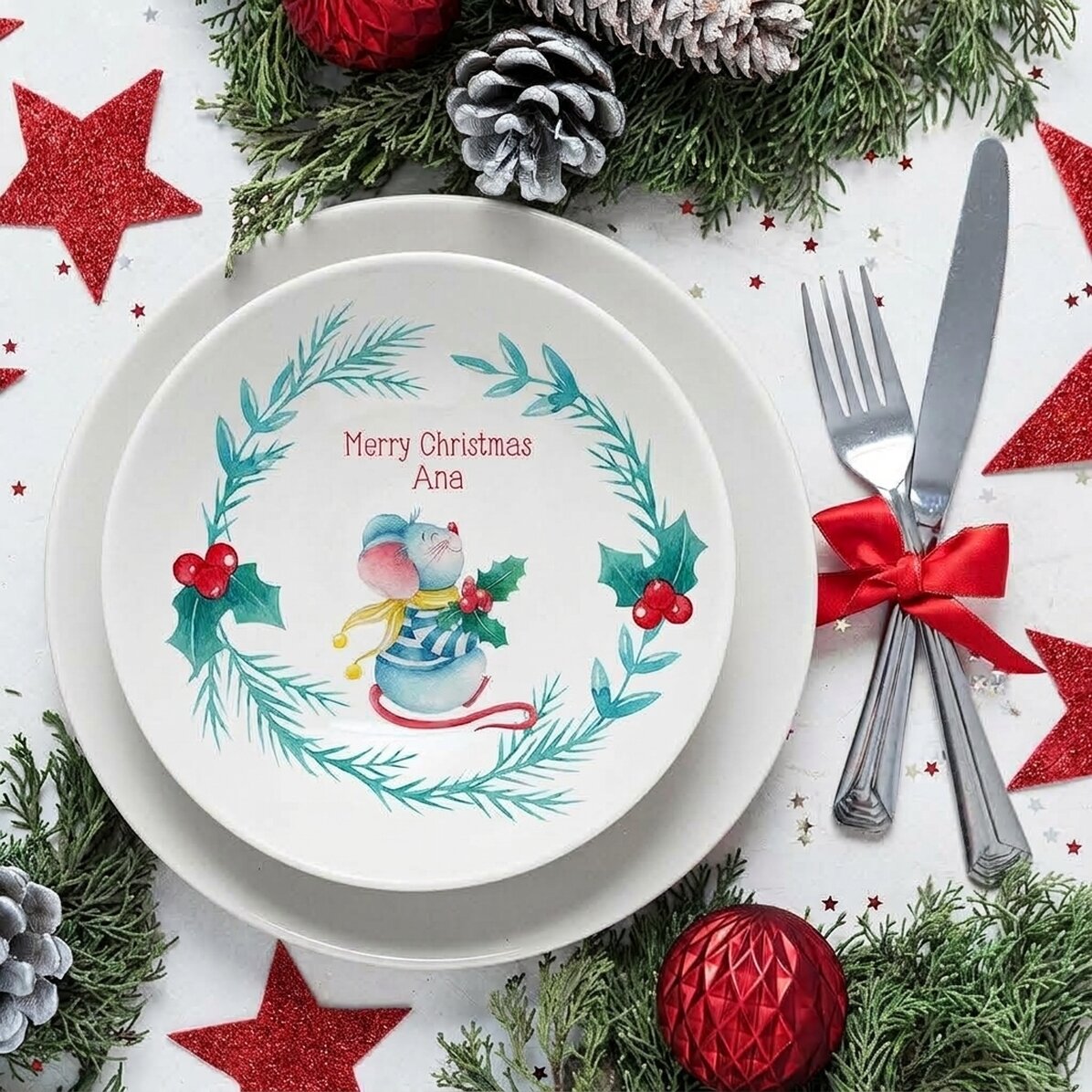 Plato personalizado con texto - Ratón