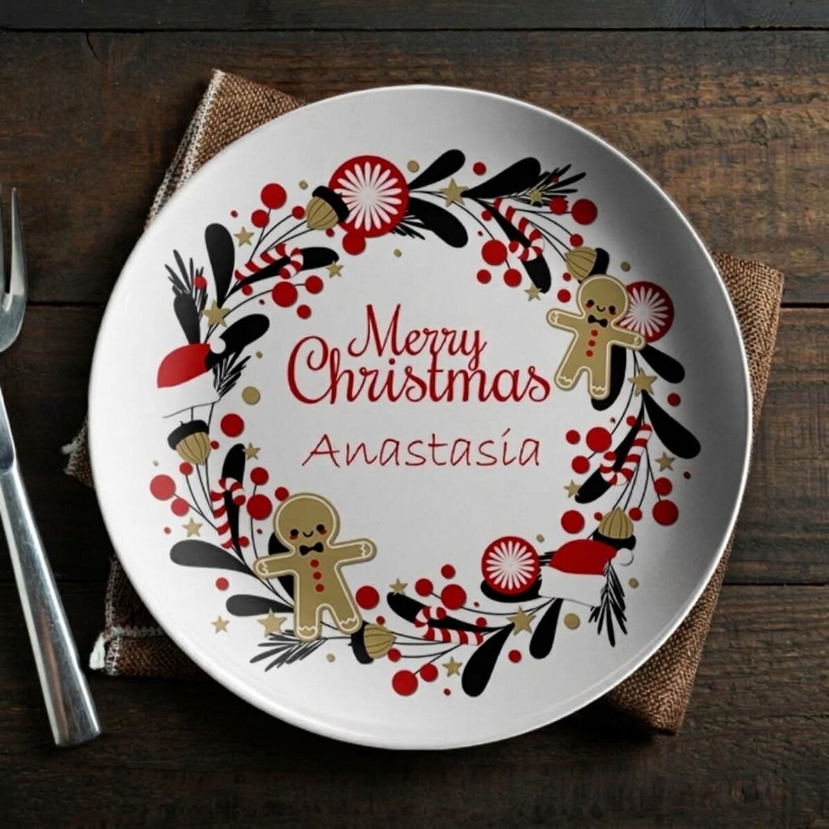 Plato personalizado con texto - Pan de jengibre