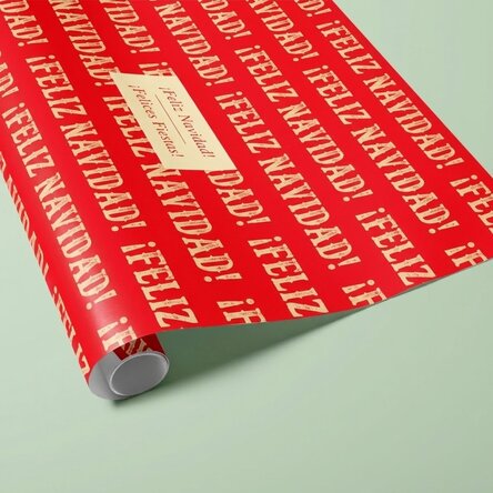 Papel de regalo personalizado con texto enmarcado: «Merry Christmas»