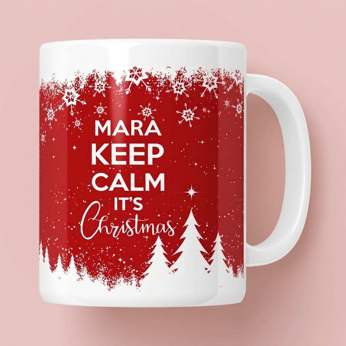 Taza personalizada con texto: «Keep calm for Christmas»