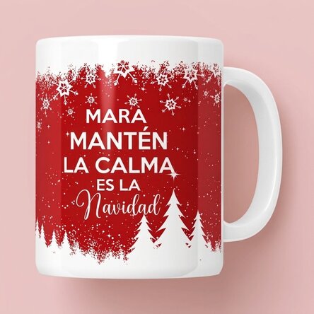 Taza personalizada con texto: «Keep calm for Christmas»