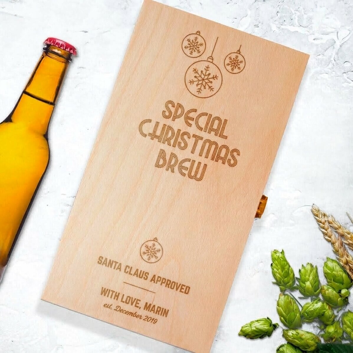 Caja de cerveza personalizada para tres botellas - Special Christmas Brew