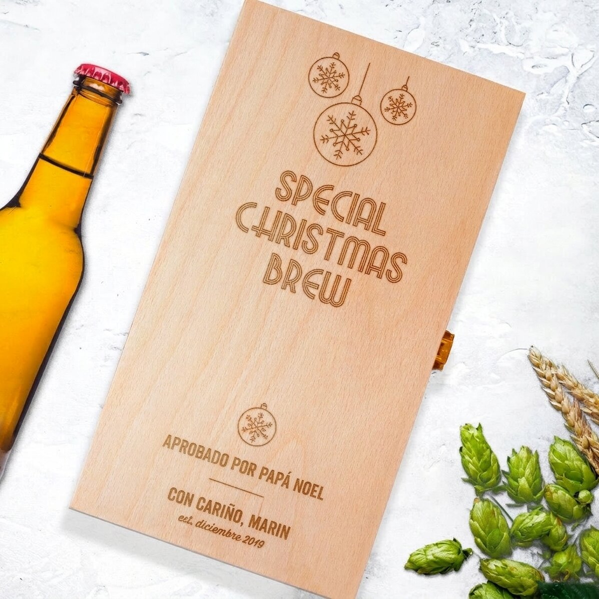 Caja de cerveza personalizada para tres botellas - Special Christmas Brew