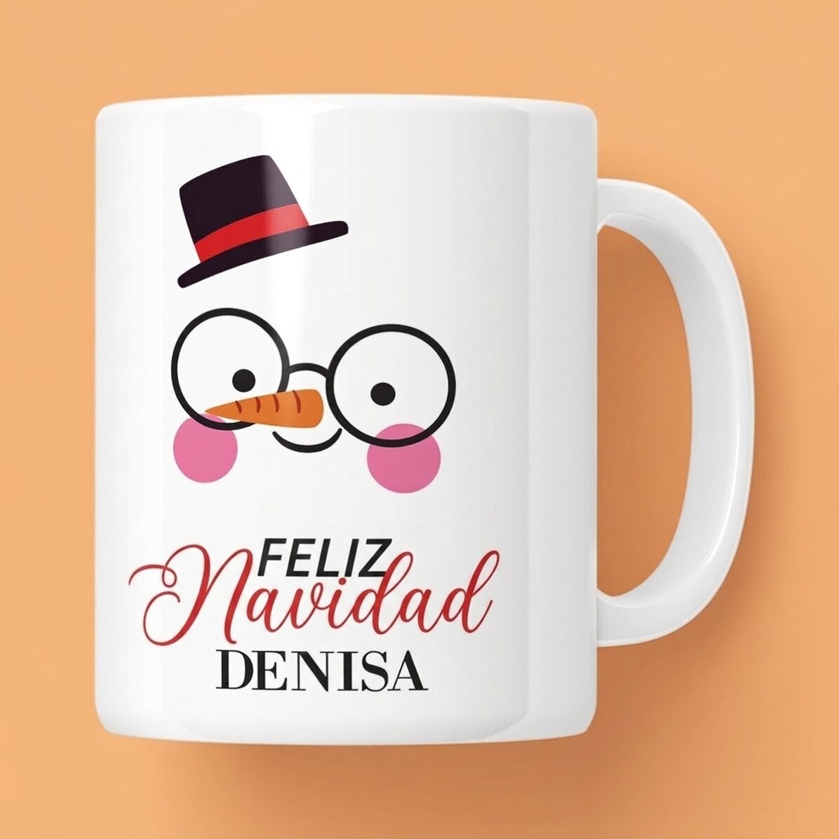 Taza personalizada con texto - Muñeco de nieve