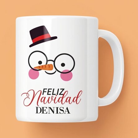 Taza personalizada con texto - Muñeco de nieve