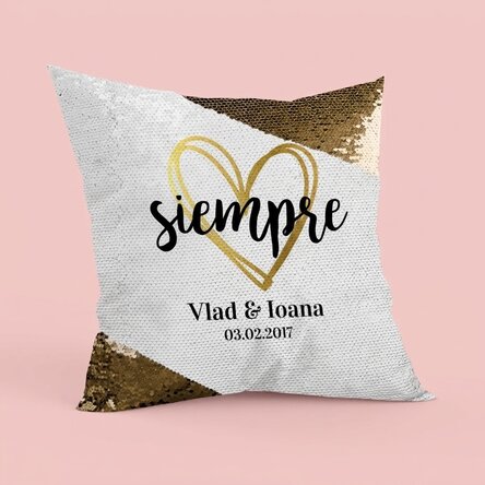 Cojín con lentejuelas personalizado con texto - Always