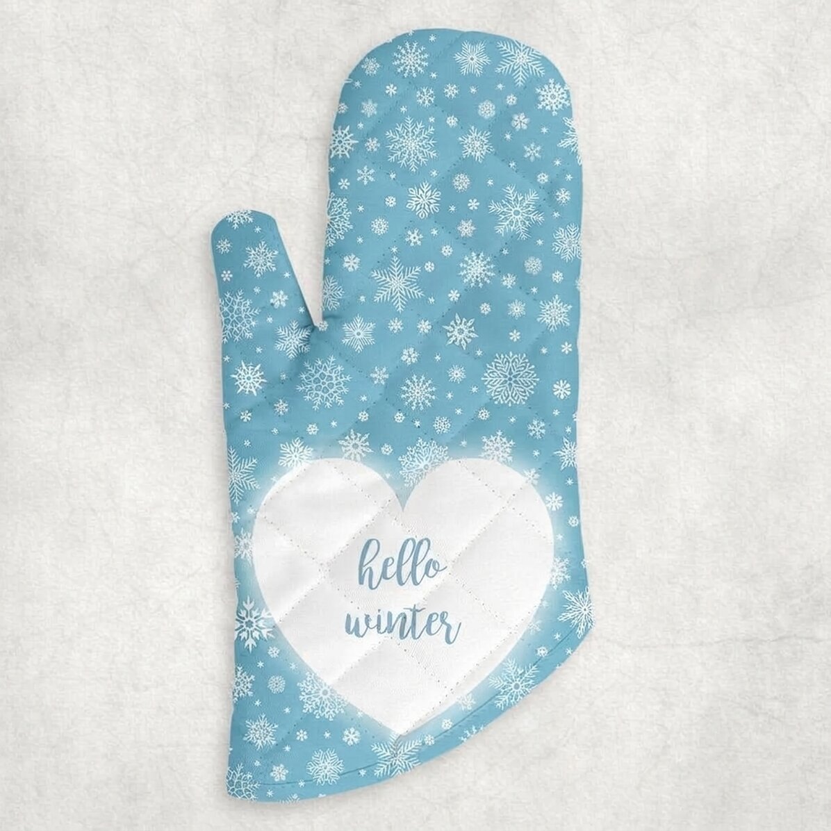 Manopla de cocina personalizada con texto - Hello Winter