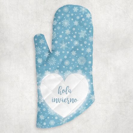 Manopla de cocina personalizada con texto - Hello Winter