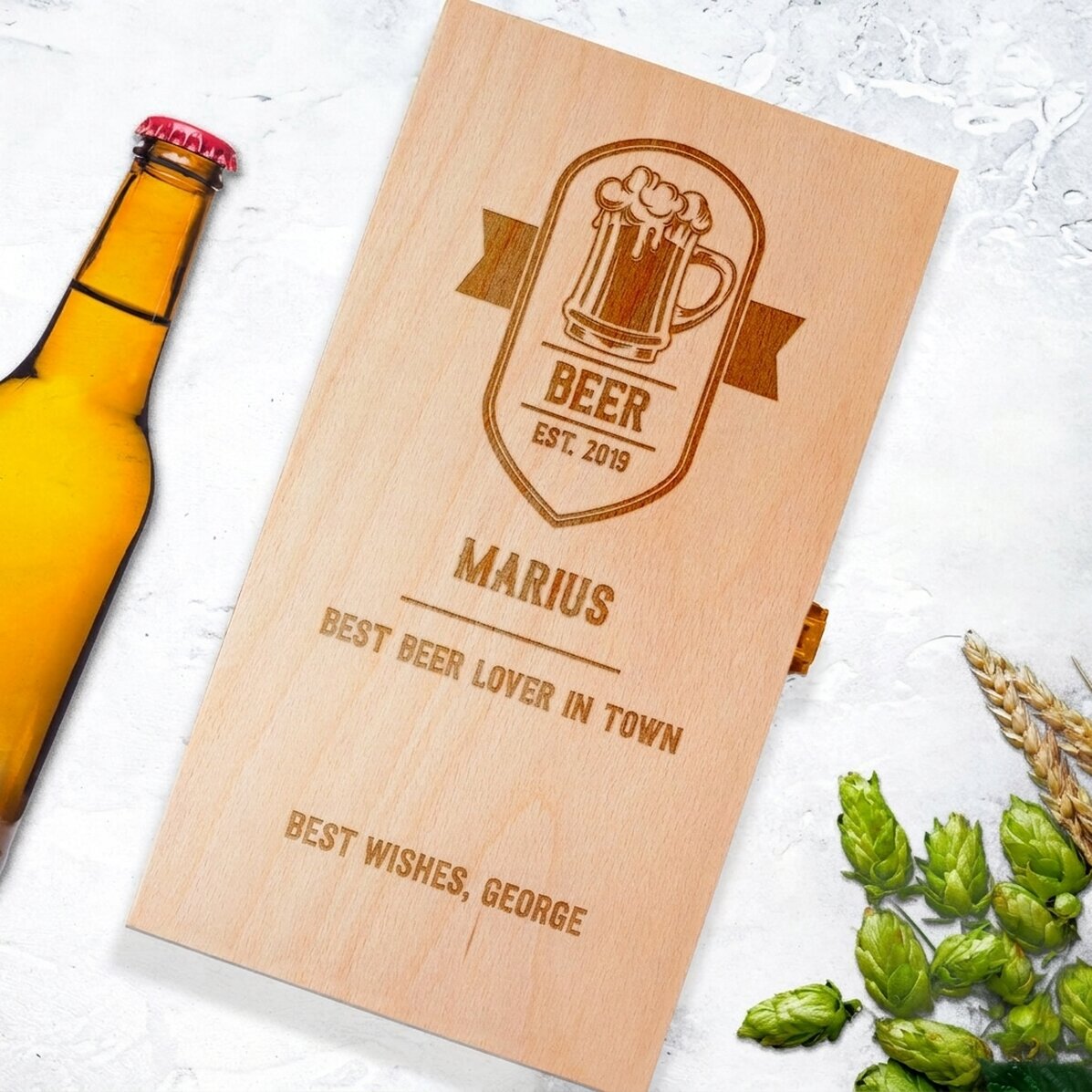 Caja de cerveza personalizada para tres botellas - Best Beer Drinker