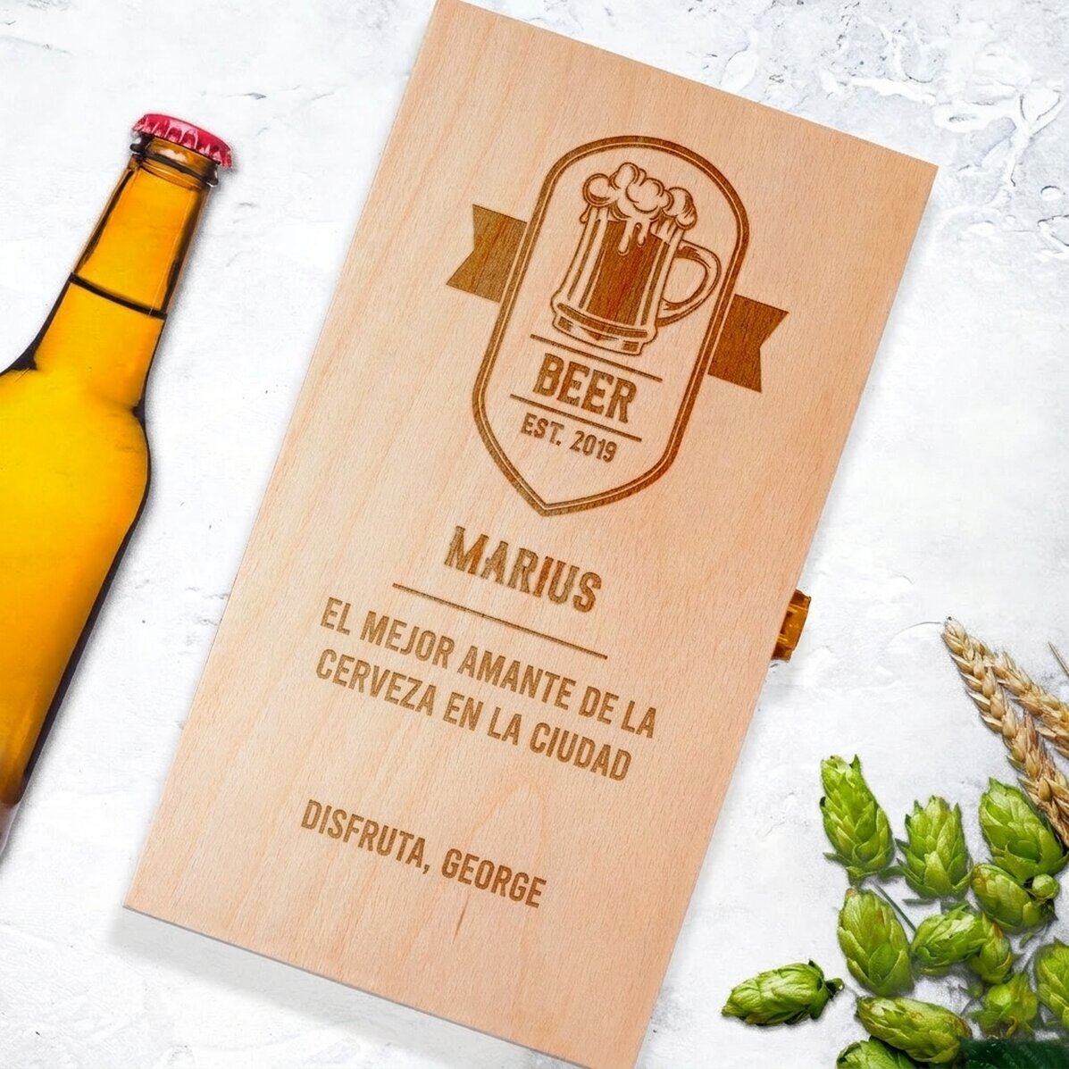 Caja de cerveza personalizada para tres botellas - Best Beer Drinker