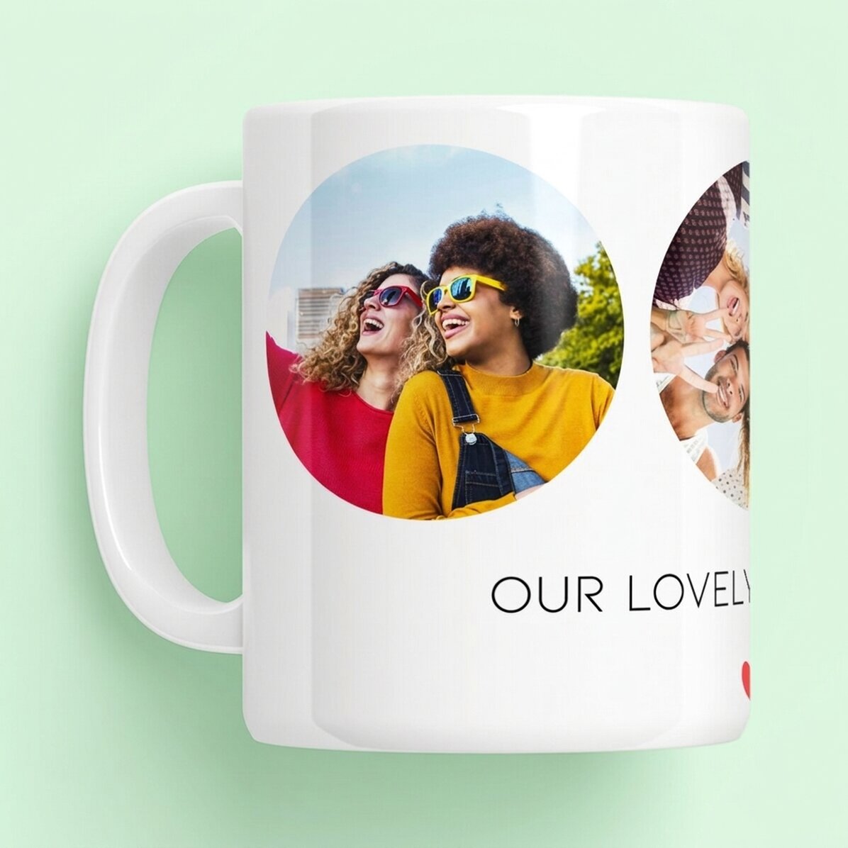 Taza personalizada con 3 fotos y texto - Recuerdos inolvidables