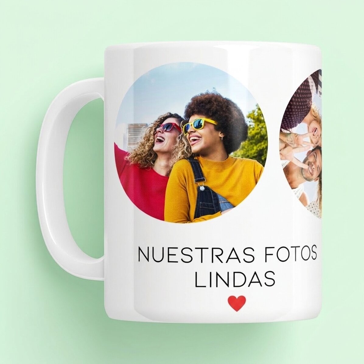 Taza personalizada con 3 fotos y texto - Recuerdos inolvidables