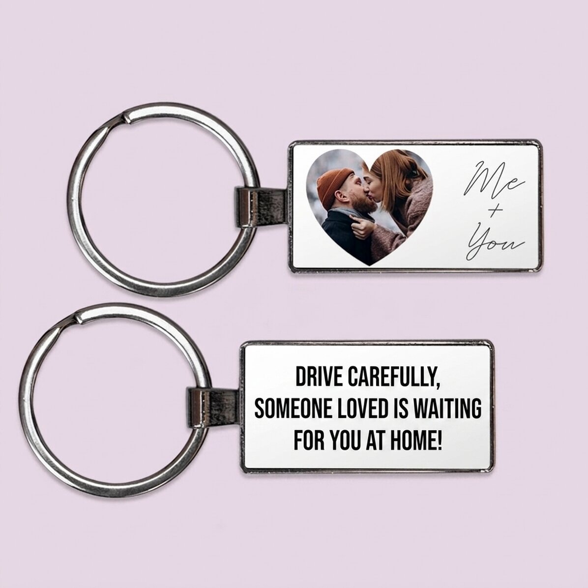 Llavero personalizado con texto y foto - Corazón