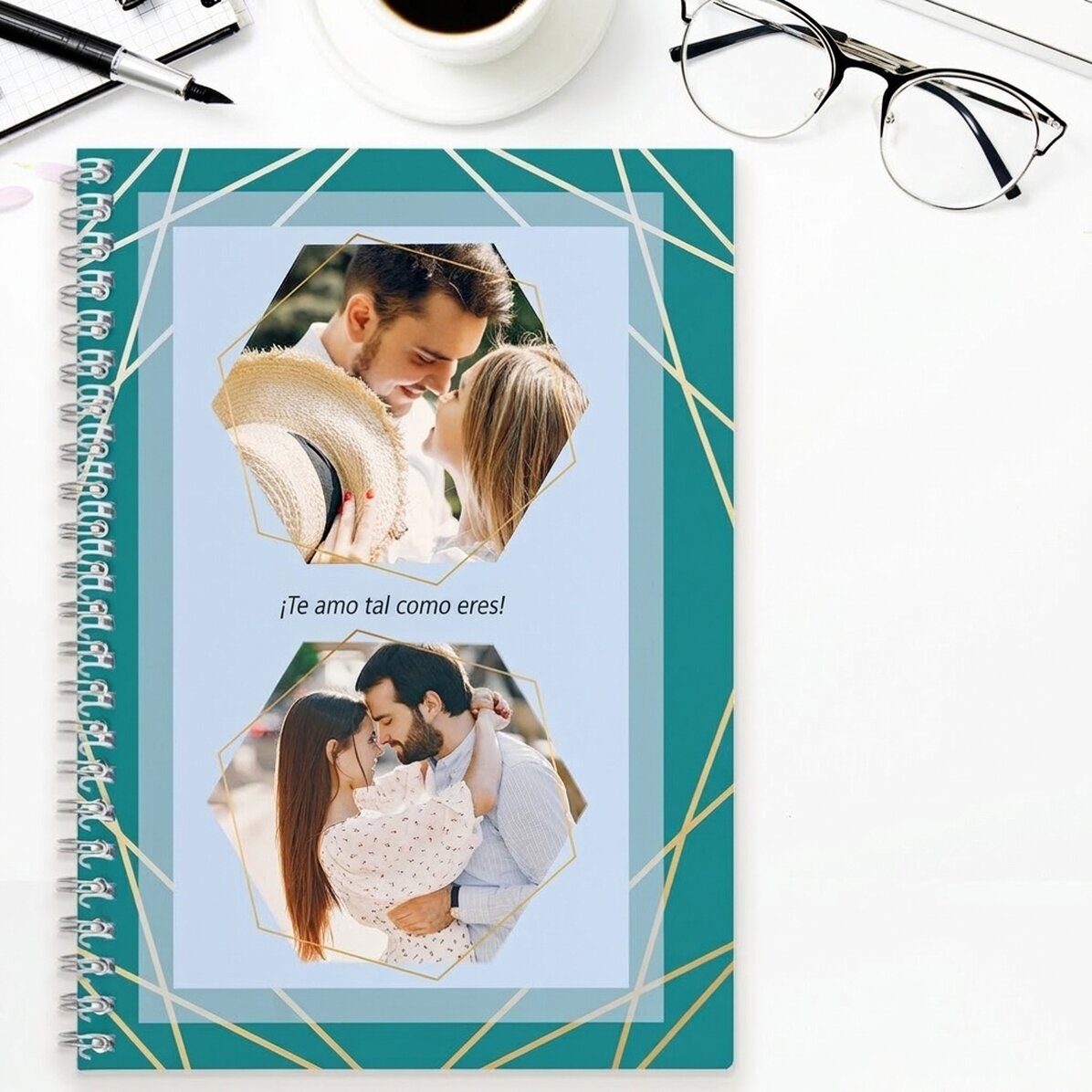 Cuaderno personalizado con 2 fotos y texto - Feelings