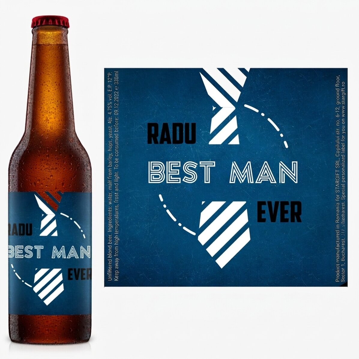 Cerveza personalizada con texto - Padrino de boda